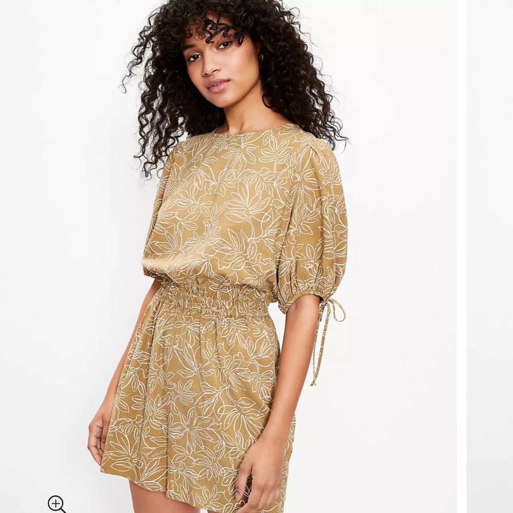 LOFT Beach Leafed Tie Back Romper